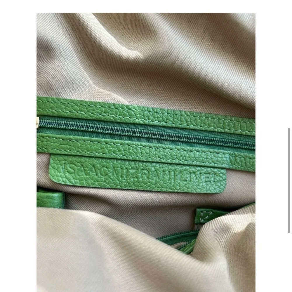 Isaac Mizrahi Vibrant Green Leather Hobo Bag - Picture 10 of 15